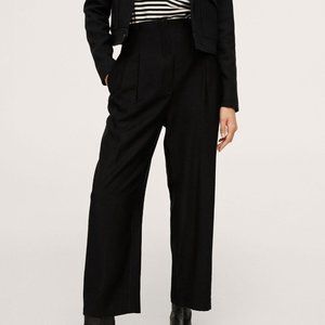 Mango Pleated Crop Pants